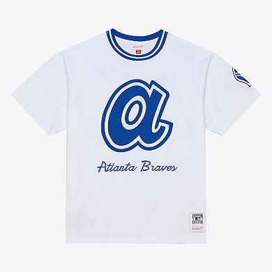 Men's Mitchell & Ness White Atlanta Braves Cooperstown Collection Arctic T-Shirt