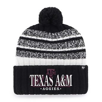 Men's '47 Black Texas A&M Aggies Tavern Cuffed Knit Hat with Pom