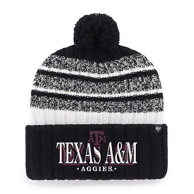 Men's '47 Black Texas A&M Aggies Tavern Cuffed Knit Hat with Pom
