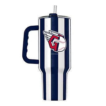Logo Brands Cleveland Guardians 40oz Vertical Stripe Powder Coat Tumbler