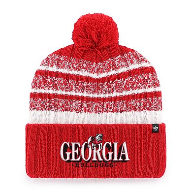 Men's '47 Red Georgia Bulldogs Tavern Cuffed Knit Hat with Pom