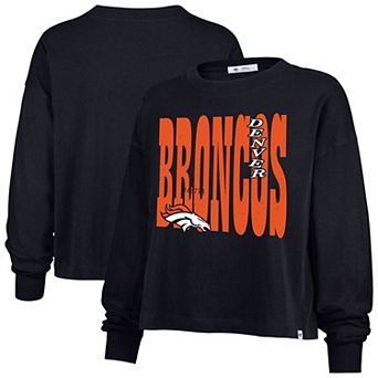 Women's '47 Navy Denver Broncos Stacked Sydney Long Sleeve T-Shirt