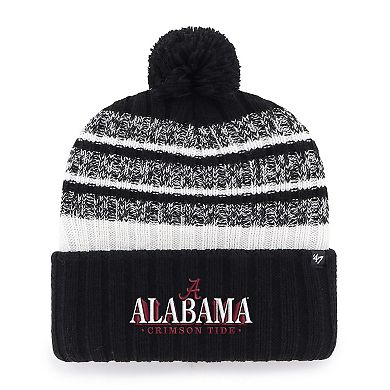 Men's '47 Black Alabama Crimson Tide Tavern Cuffed Knit Hat with Pom