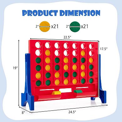 Jumbo 4 In A Row Connect Game Set With 42 Coins And Carry Bag