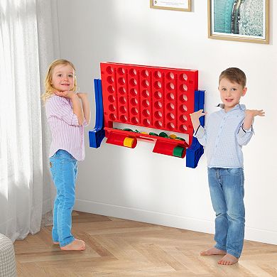 Jumbo 4 In A Row Connect Game Set With 42 Coins And Carry Bag