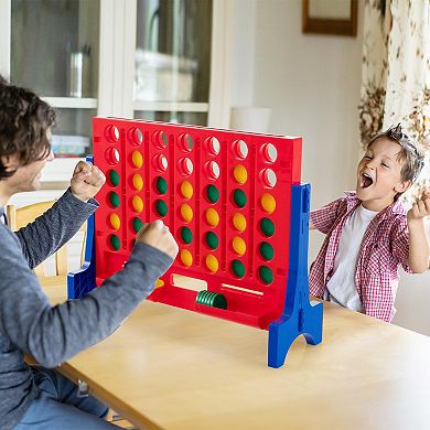 Jumbo 4 In A Row Connect Game Set With 42 Coins And Carry Bag
