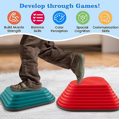 Kids Stepping Stones Balance Set with Non Slip Sensory Play