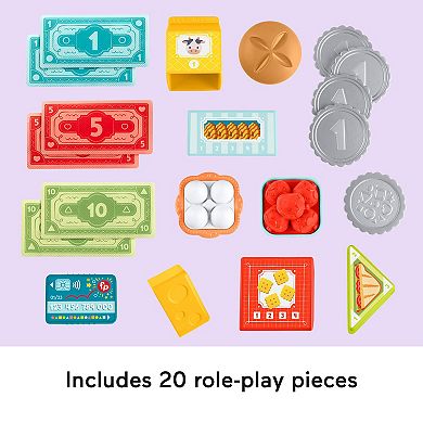 Fisher-Price 20-Piece Laugh & Learn Count & Shop Cash Register Electronic Learning Toy