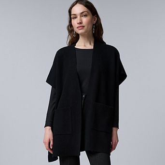 Women's Simply Vera Vera Wang Short Sleeve Luxe Cashmere Blend Sweater Cardigan