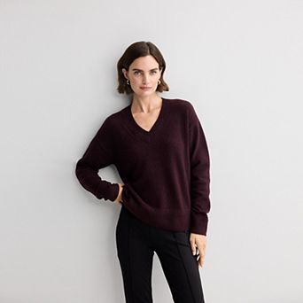 Women's Nine West V Neck Pullover Sweater