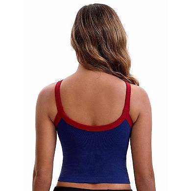 2 Packs Women's Spaghetti Strap Camisole Sleeveless Contrast Color Cropped Tank Top