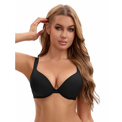 2 Packs Women's Push Up Underwire Adjustable Straps Seamless Soft Bras