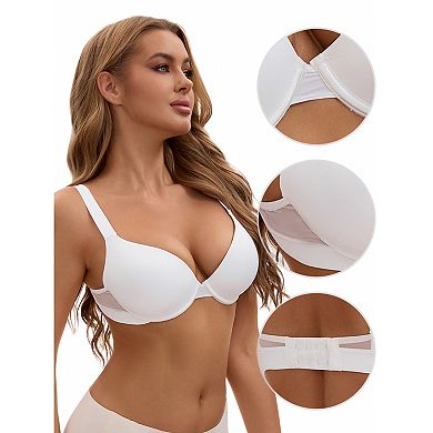 2 Packs Women's Push Up Underwire Adjustable Straps Seamless Soft Bras