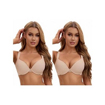 2 Packs Women's Push Up Underwire Adjustable Straps Seamless Soft Bras