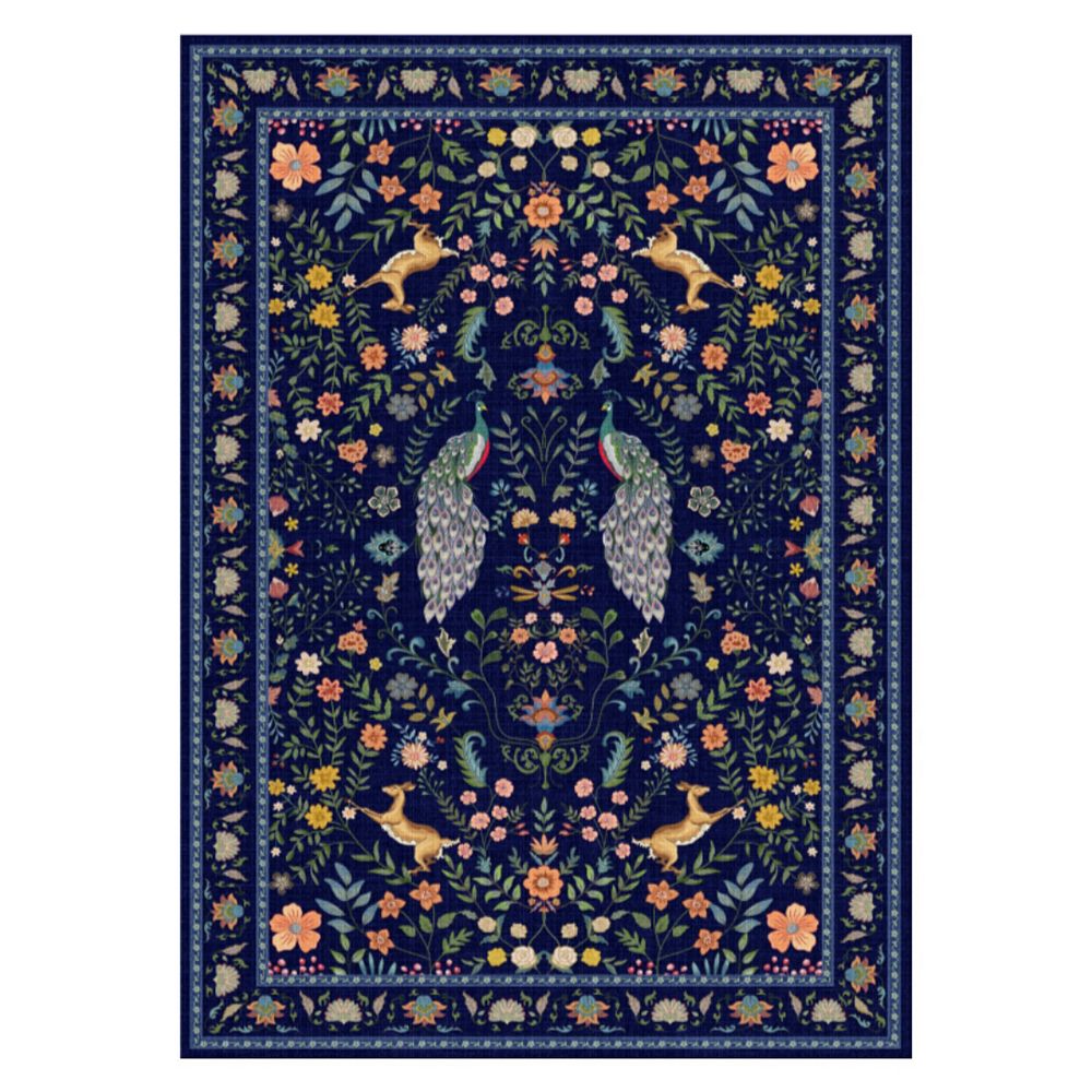 Pastoral Area Rug Machine Washable Non Slip Farmhouse Flower & Animal ...
