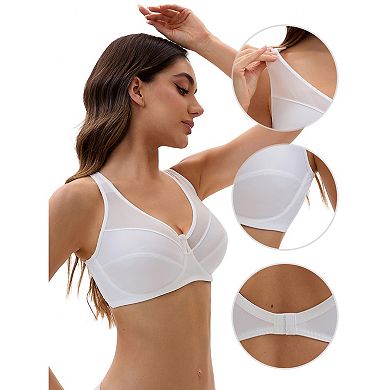 2 Packs Women's Mesh Adjustable Strap Underwire Soft Bras