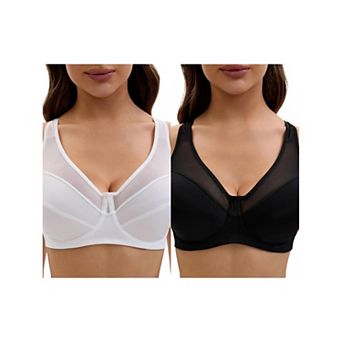 2 Packs Women's Mesh Adjustable Strap Underwire Soft Bras