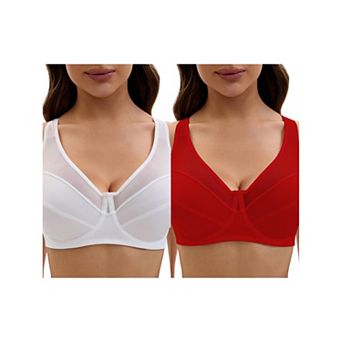 2 Packs Women's Mesh Adjustable Strap Underwire Soft Bras