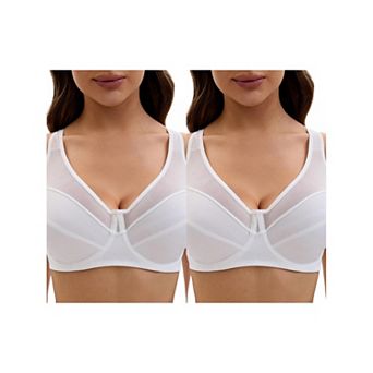 2 Packs Women's Mesh Adjustable Strap Underwire Soft Bras