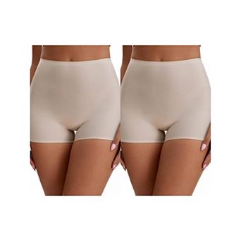 2 Packs Women's Seamless High Waist Tummy Slimming Control Panties Slip Shorts for Under Dresses