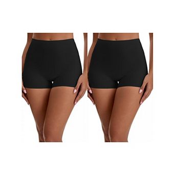 2 Packs Women's Seamless High Waist Tummy Slimming Control Panties Slip Shorts for Under Dresses