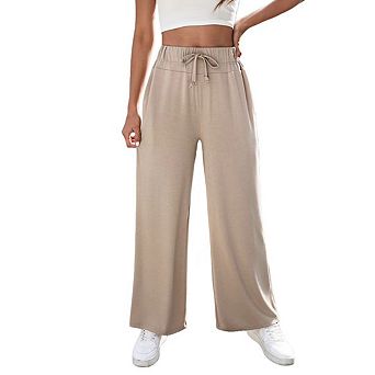 Women's Yoga Pants with Pockets Casual Joggers Loose Lounge Wide Leg High Waisted Drawstring Pants
