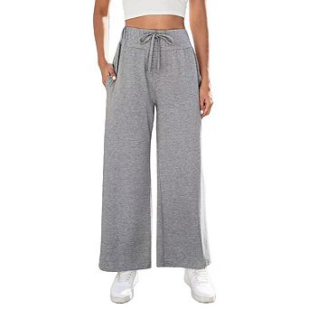 Women's Yoga Pants with Pockets Casual Joggers Loose Lounge Wide Leg High Waisted Drawstring Pants