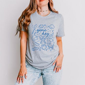 Baseball Game Day Sketched Collage - Women's Short Sleeve Graphic T-Shirt