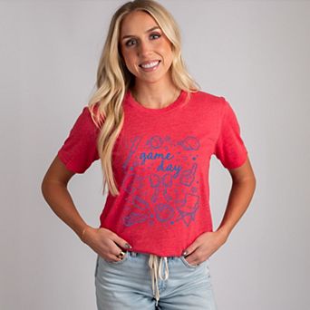 Baseball Game Day Sketched Collage - Women's Short Sleeve Graphic T-Shirt