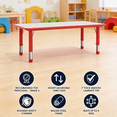 23.625x47.25 Plastic Height Adjustable Activity Table Top