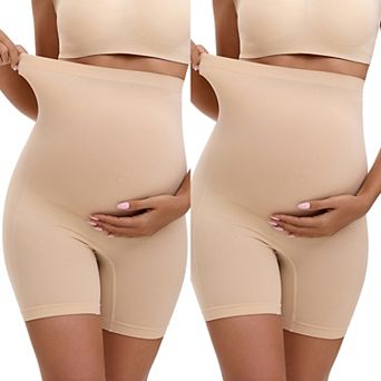 2 Packs Women's Maternity High Waist Thigh Slimmers for Under Dresses Comfort Pregnancy Shapewear