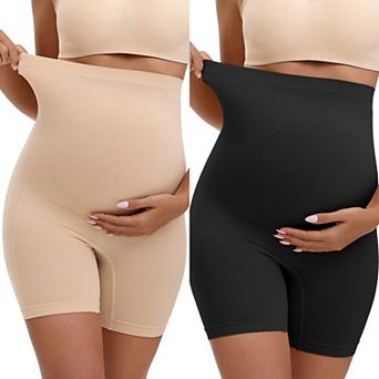 2 Packs Women's Maternity High Waist Thigh Slimmers for Under Dresses Comfort Pregnancy Shapewear