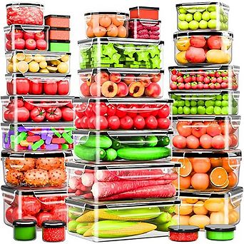 Large Airtight Food Storage Containers, 62 pc BPA-Free Leakproof Set with Lids