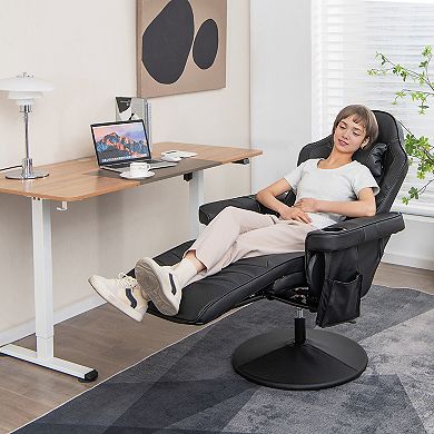 Massage Gaming Recliner Chair with Footrest and Adjustable Height