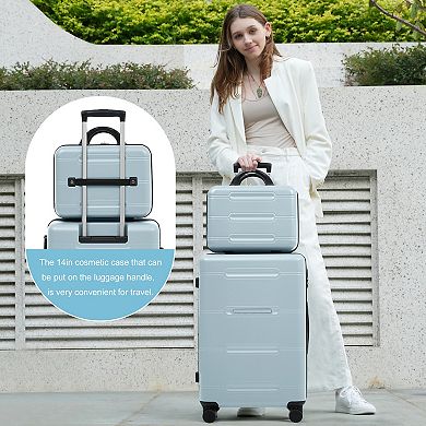 Merax 6 Piece Luggage Set,Lightweight Hardshell Suitcase with Double Spinner Wheels