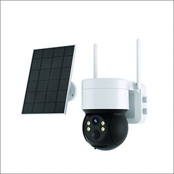 eco4life 2.5K Solar Wireless Outdoor PTZ Camera, 360° View, Color Night Vision, PIR Detection