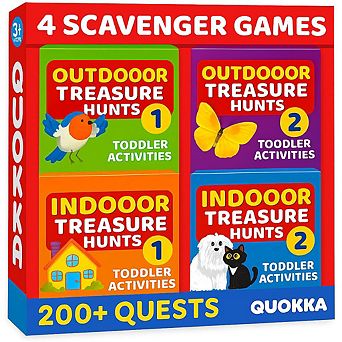 QUOKKA Scavenger Hunt Game for Kids 3-5 - 200 Fun Activities for Indoor & Outdoor Play