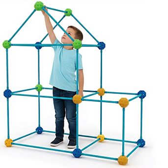 Tubes and Balls Building Set - 48 Tubes 31 Balls 90 Clips, Durable Plastic for Forts & Towers