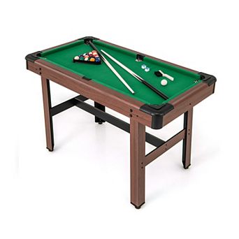 48 x 24 x 30 Inch Pool Table with Full Ball Set Two Cue Sticks and Triangle Rack