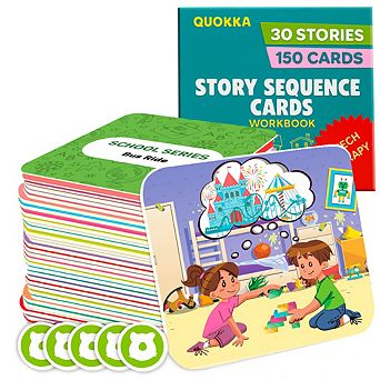 QUOKKA Story Cards Sentence Building Speech Therapy Toys for Toddlers 3-4 - Autism Learning Toys