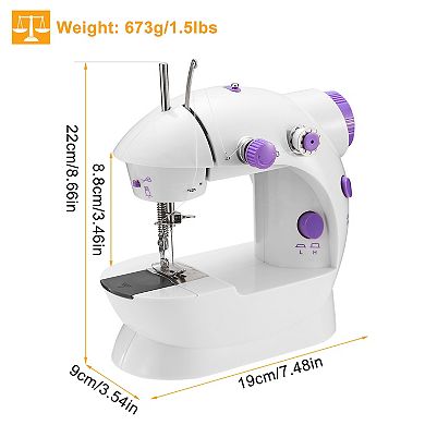 Electric Sewing Machine Portable 2 Speed Overlock Foot w/ Foot Pedal LED Light