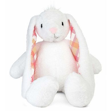 Plushible 18 Inch White Plaid Eared Bunny