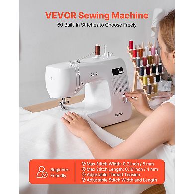 Computerized Sewing Machine with 60 Stitch Patterns & LED Display Screen