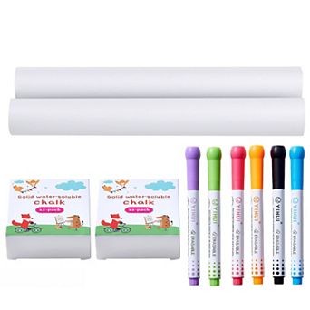 Kids Art Easel Accessory Set 32 pc Markers Chalk and Paper Roll Kit