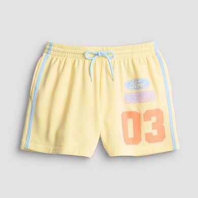 Juniors' Ford Tropical Fleece Shorts