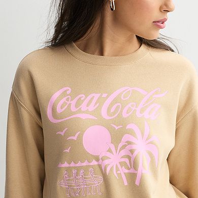 Juniors' Coca-Cola Graphic Crew Fleece Sweatshirt