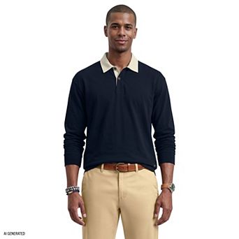 Men's IZOD Heavyweight Relaxed Jersey Rugby Shirt