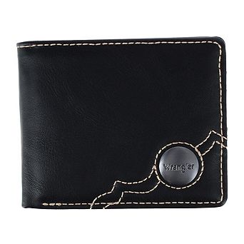 Wrangler Men's Bifold Wallet with Western Stitch Detail