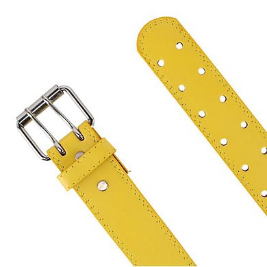 CTM Girl's Perforated Casual Belt with Roller Buckle