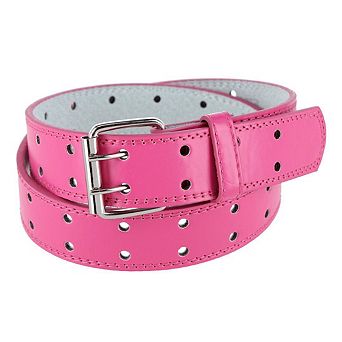 CTM Girl's Perforated Casual Belt with Roller Buckle